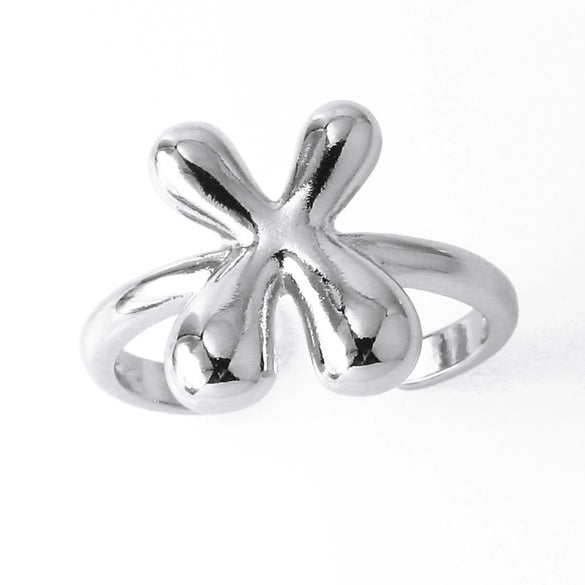 Wholesale Women's Copper Gold Plated Minimalist Letter Opening Ring