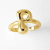 Wholesale Women's Copper Gold Plated Minimalist Letter Opening Ring