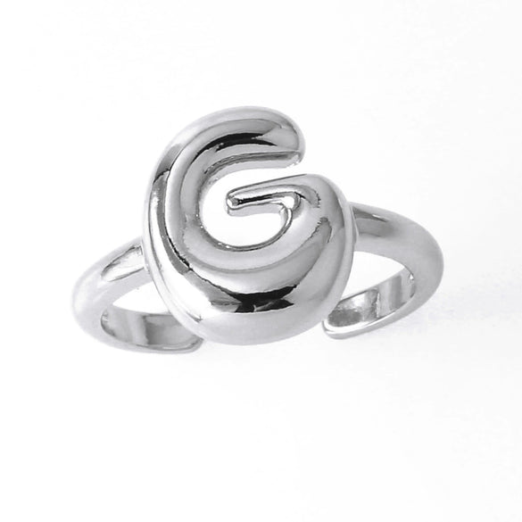 Wholesale Women's Copper Gold Plated Minimalist Letter Opening Ring