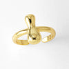 Wholesale Women's Copper Gold Plated Minimalist Letter Opening Ring