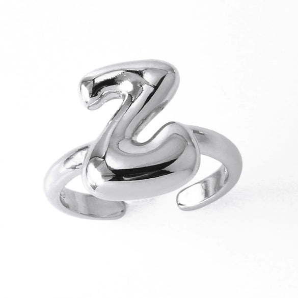 Wholesale Women's Copper Gold Plated Minimalist Letter Opening Ring