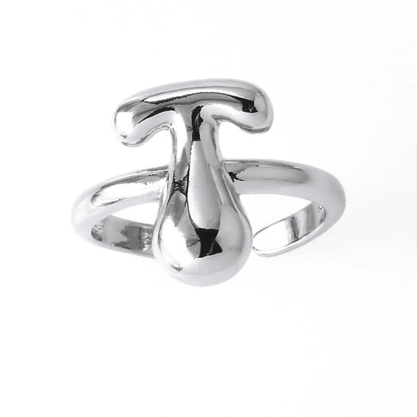 Wholesale Women's Copper Gold Plated Minimalist Letter Opening Ring
