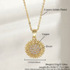 Wholesale Women's Copper Goldplated Flower Pendant O Word Chain Necklace