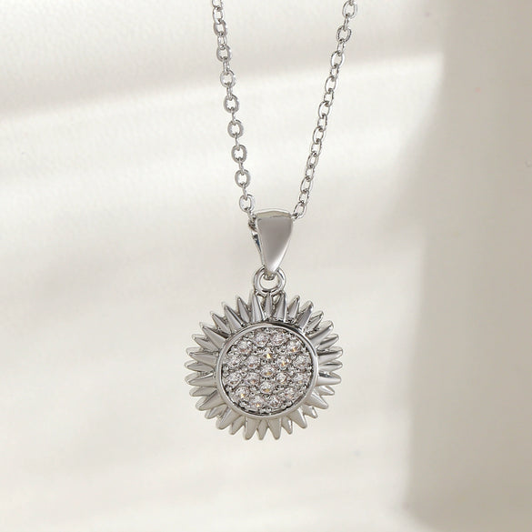 Wholesale Women's Copper Goldplated Flower Pendant O Word Chain Necklace