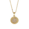 Wholesale Women's Copper Goldplated Flower Pendant O Word Chain Necklace