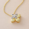 Wholesale Women's Copper Goldplated Flowershaped Necklace With Rhinestones And Cross Chain In Light Luxury Style
