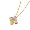Wholesale Women's Copper Goldplated Flowershaped Necklace With Rhinestones And Cross Chain In Light Luxury Style