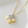 Wholesale Women's Copper Goldplated Flowershaped Necklace With Rhinestones And Cross Chain In Light Luxury Style