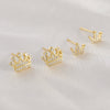 Wholesale Women's Copper Goldplated Geometric Crown Earrings