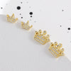 Wholesale Women's Copper Goldplated Geometric Crown Earrings