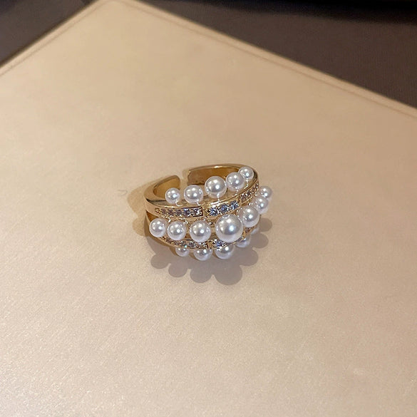 Wholesale Women's Copper Goldplated Geometric Opening Ring Jewelry