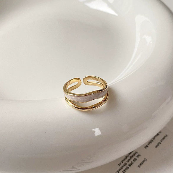 Wholesale Women's Copper Goldplated Geometric Opening Ring Jewelry
