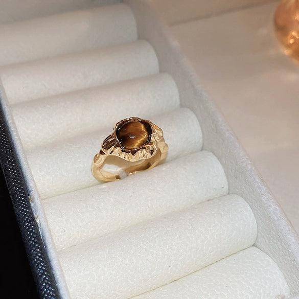 Wholesale Women's Copper Goldplated Geometric Opening Ring Jewelry