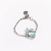 Wholesale Women's Copper Goldplated Geometric Zircon Water Drop Design Pullout Chain Ring