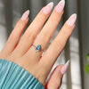 Wholesale Women's Copper Goldplated Geometric Zircon Water Drop Design Pullout Chain Ring
