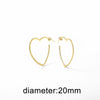 Wholesale Women's Copper Goldplated Heartshaped Geometric Style Earrings