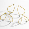 Wholesale Women's Copper Goldplated Heartshaped Geometric Style Earrings