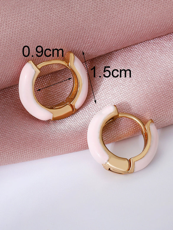 Wholesale Women's Copper Heart Shape Oil Dropping Earrings With Electroplating