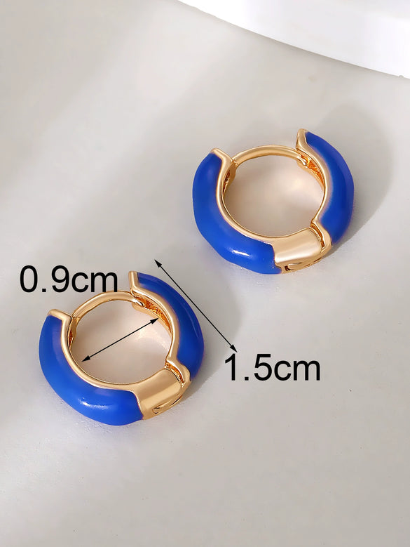 Wholesale Women's Copper Heart Shape Oil Dropping Earrings With Electroplating