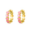 Wholesale Women's Copper Heart Shape Oil Dropping Earrings With Electroplating