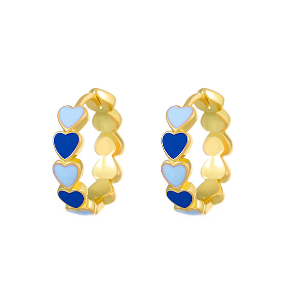 Wholesale Women's Copper Heart Shape Oil Dropping Earrings With Electroplating