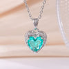Wholesale Women's Copper Heart Shape Pendant Necklace With Mixed Gemstone Setting And Electroplating O Word Chain
