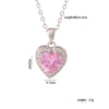 Wholesale Women's Copper Heart Shape Pendant Necklace With Mixed Gemstone Setting And Electroplating O Word Chain