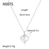 Wholesale Women's Copper Heart Shape Zircon Inlaid Electroplated Clavicle Chain Necklace