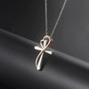 Wholesale Women's Copper Heart Shaped Cross Color Separation Plating Pendant Clavicle Chain Necklace