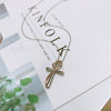 Wholesale Women's Copper Heart Shaped Cross Color Separation Plating Pendant Clavicle Chain Necklace