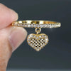 Wholesale Women's Copper Heart Shaped Fantasy Love Pendant Ring With Microinlaid Zircon And Geometric Style