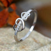 Wholesale Women's Copper Heart Shaped Zircon Inlaid Ring Sweet Geometric Style