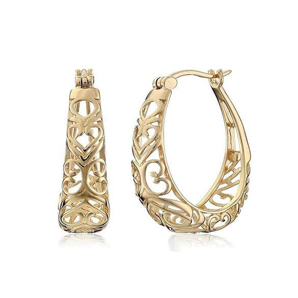 Wholesale Women's Copper Heartshaped Geometric Elegant Electroplated Earrings