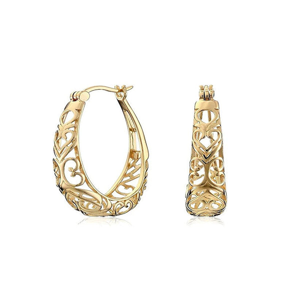 Wholesale Women's Copper Heartshaped Geometric Elegant Electroplated Earrings