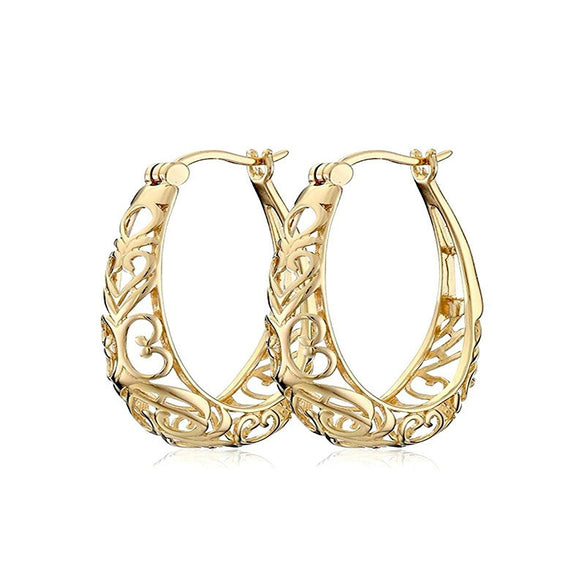 Wholesale Women's Copper Heartshaped Geometric Elegant Electroplated Earrings