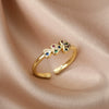 Wholesale Women's Copper Heartshaped Gold Inlaid Opening Ring