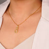 Wholesale Women's Copper Inlaid Zircon Geometric Horseshoe Buckle Pendant Necklace With Stainless Steel O Word Chain And Electroplating