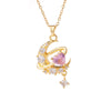 Wholesale Women's Copper Inlaid Zircon Geometric Light Luxury Style Necklace With Electroplating And O Word Chain