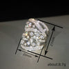 Wholesale Women's Copper Inlaid Zircon Geometric Line Elegant Heavy Industry Design Ring