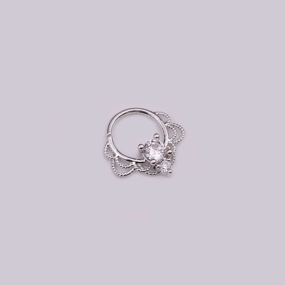 Wholesale Women's Copper Inlaid Zircon Geometric Nose Ring For Body Puncture Jewelry