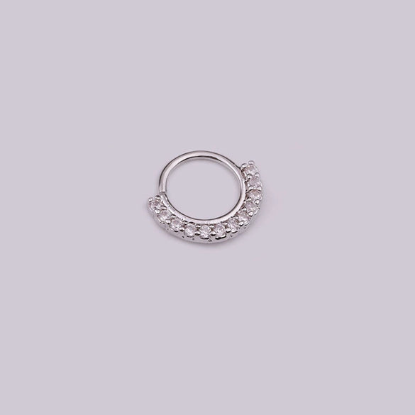 Wholesale Women's Copper Inlaid Zircon Geometric Nose Ring For Body Puncture Jewelry