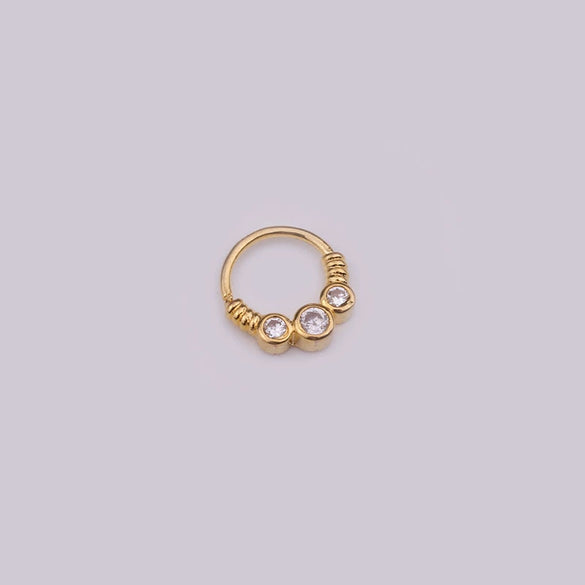 Wholesale Women's Copper Inlaid Zircon Geometric Nose Ring For Body Puncture Jewelry
