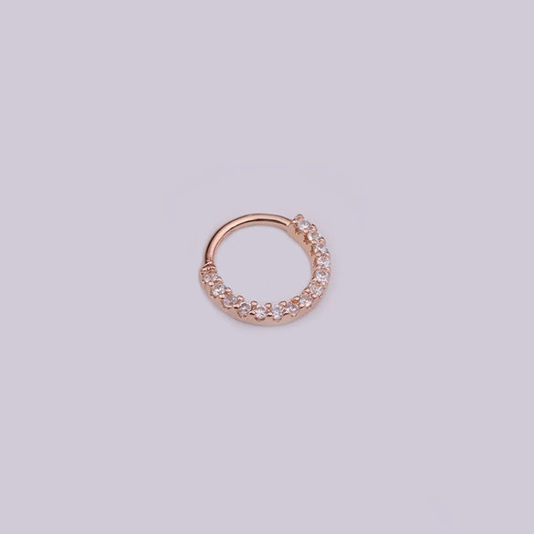 Wholesale Women's Copper Inlaid Zircon Geometric Nose Ring For Body Puncture Jewelry