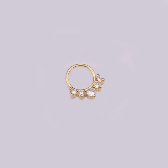 Wholesale Women's Copper Inlaid Zircon Geometric Nose Ring For Body Puncture Jewelry