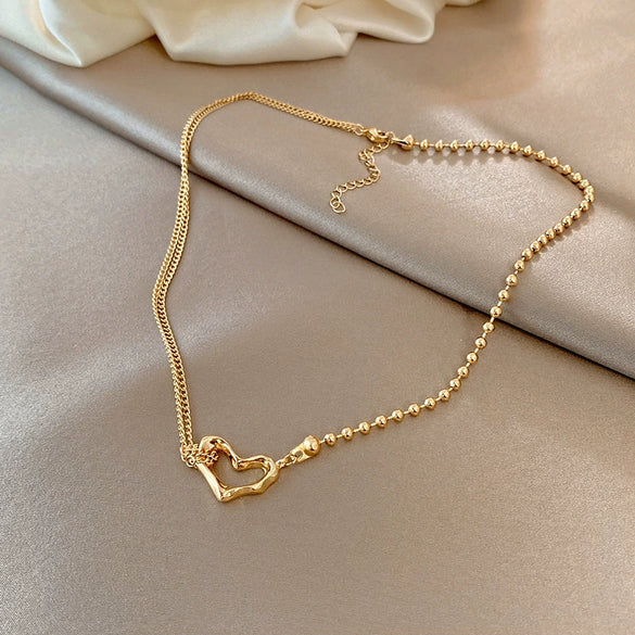 Wholesale Women's Copper Inlaid Zircon Geometric Pendant Necklace With Stainless Steel Box Chain