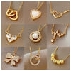 Wholesale Women's Copper Inlaid Zircon Geometric Pendant Necklace With Stainless Steel Box Chain