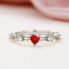 Wholesale Women's Copper Inlaid Zircon Heart Shaped Ring Fairy Elegant Style