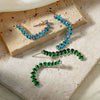 Wholesale Women's Copper Inlaid Zircon Tassel Earrings With Geometric Design And Electroplating Process