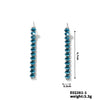 Wholesale Women's Copper Inlaid Zircon Tassel Earrings With Geometric Design And Electroplating Process