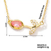 Wholesale Women's Copper Inlaid Zircon Tulip Pendant O Shaped Chain Accessories With Electroplating Design